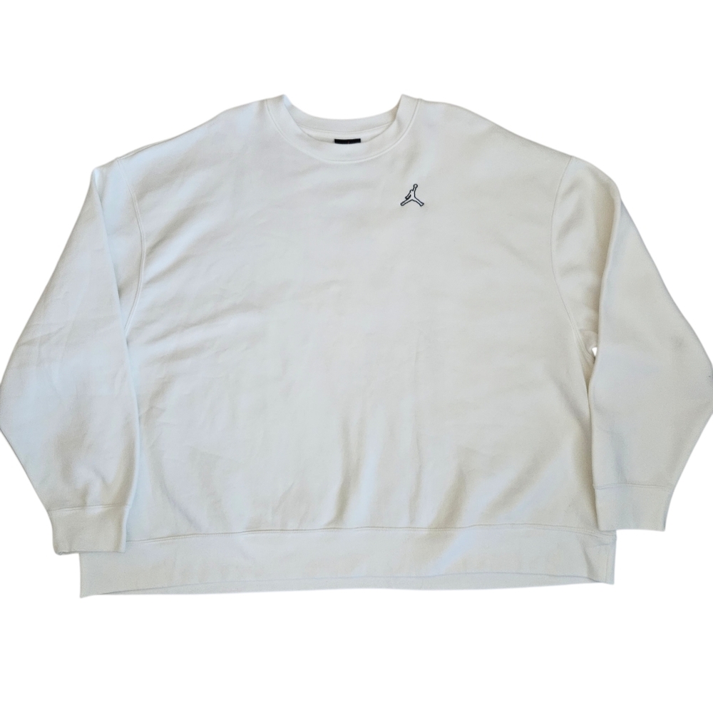 Jordan Flight Women's Graphic Pullover Crewneck Sweatshirt, White Size:‎ 2X